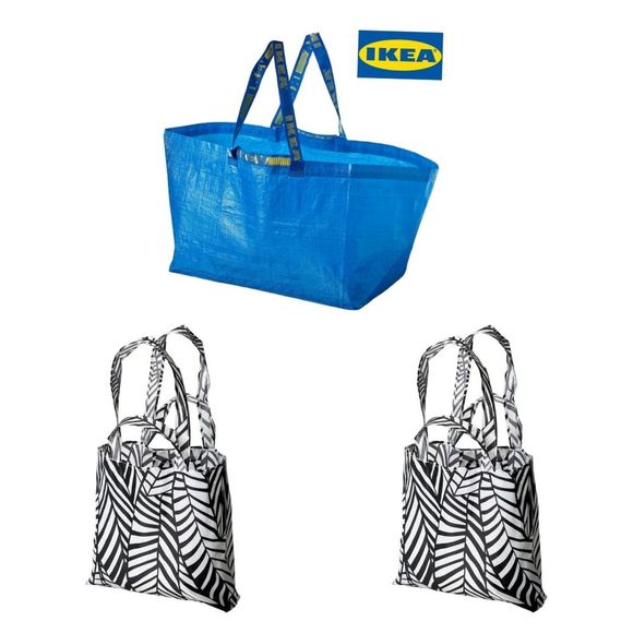 🍂Set of 3 IKEA Bags 1 19-Gallon Blue Frakta & 2 Skyne - Picture 1 of 4